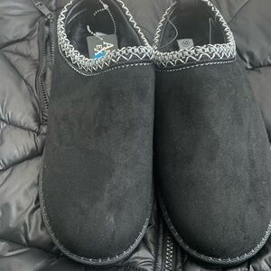 Black Suede Slip-On Shoes
